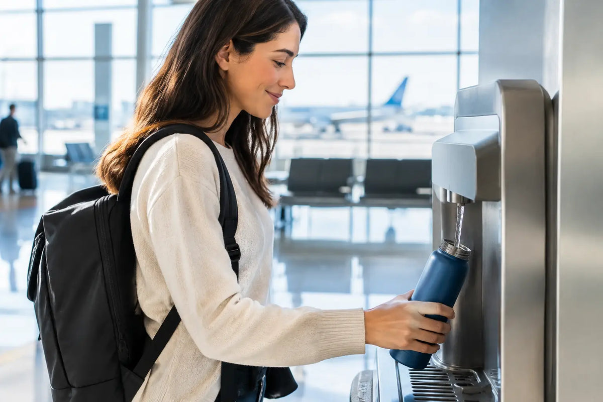 Come riempire la borraccia in aeroporto