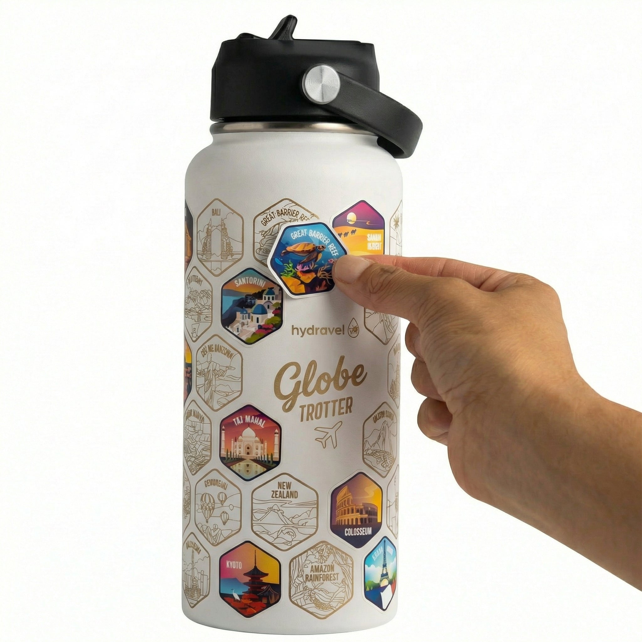 Borraccia Termica + 50 Adesivi Globe Trotter