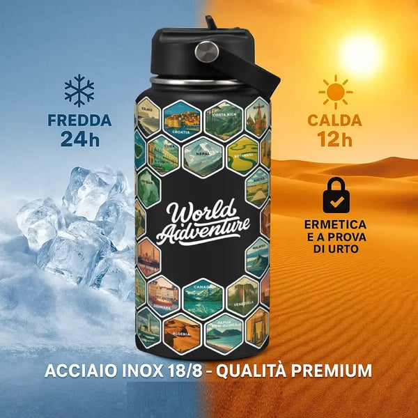 Borraccia Personalizzata + Stickers World Adventure™